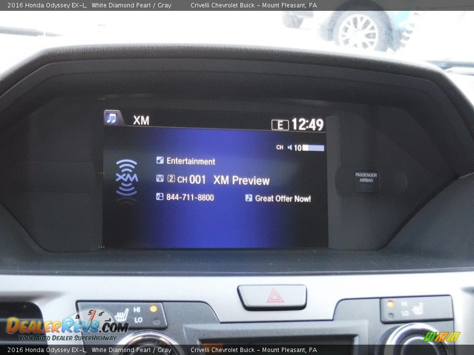 2016 Honda Odyssey EX-L White Diamond Pearl / Gray Photo #21