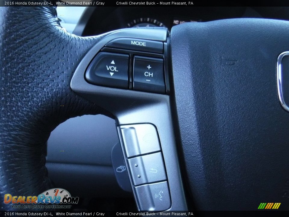 2016 Honda Odyssey EX-L White Diamond Pearl / Gray Photo #24