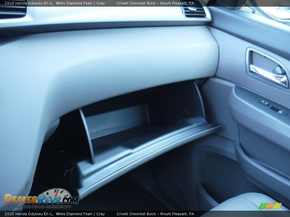 2016 Honda Odyssey EX-L White Diamond Pearl / Gray Photo #27