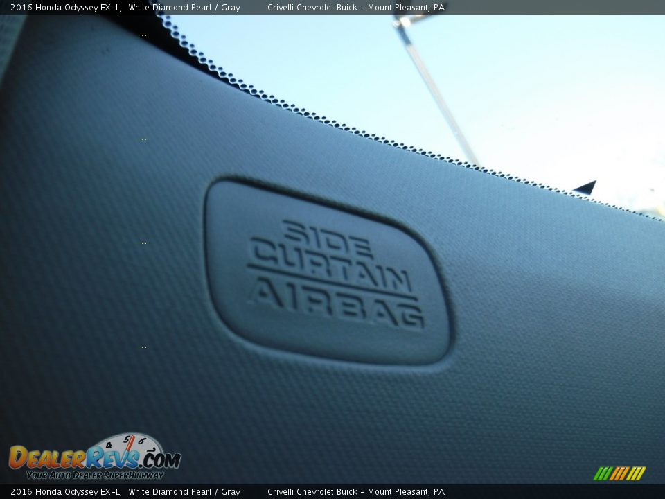 2016 Honda Odyssey EX-L White Diamond Pearl / Gray Photo #30