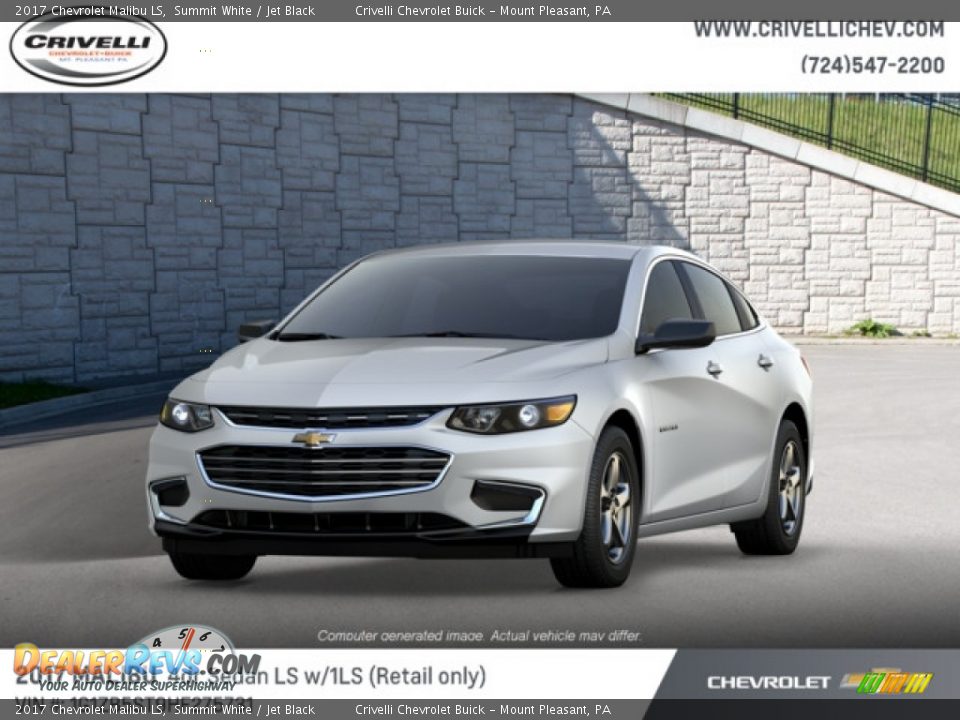 2017 Chevrolet Malibu LS Summit White / Jet Black Photo #2