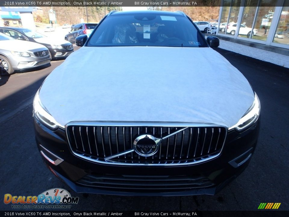 2018 Volvo XC60 T6 AWD Inscription Onyx Black Metallic / Amber Photo #6