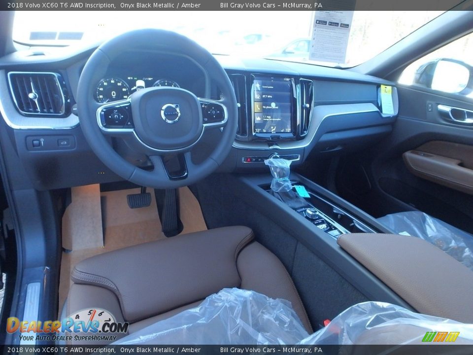 2018 Volvo XC60 T6 AWD Inscription Onyx Black Metallic / Amber Photo #9