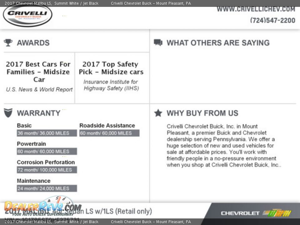 2017 Chevrolet Malibu LS Summit White / Jet Black Photo #11