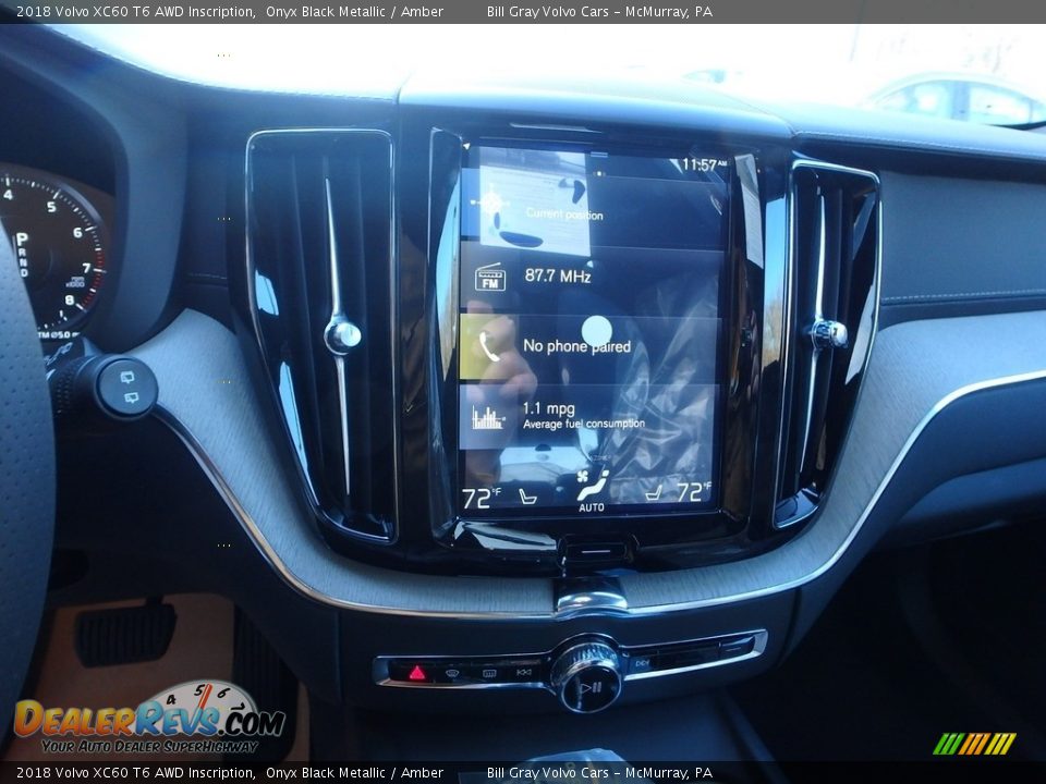 2018 Volvo XC60 T6 AWD Inscription Onyx Black Metallic / Amber Photo #14