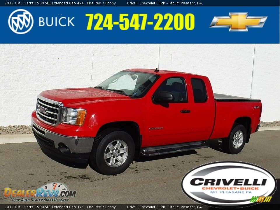 2012 GMC Sierra 1500 SLE Extended Cab 4x4 Fire Red / Ebony Photo #1