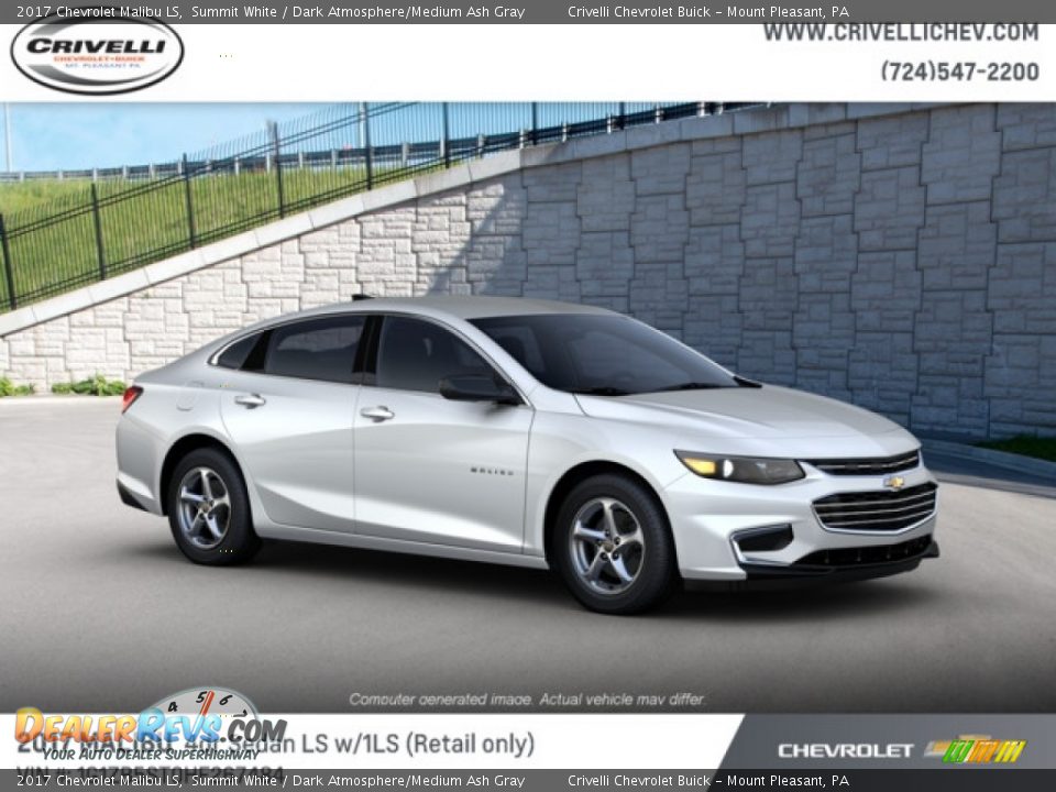 2017 Chevrolet Malibu LS Summit White / Dark Atmosphere/Medium Ash Gray Photo #4