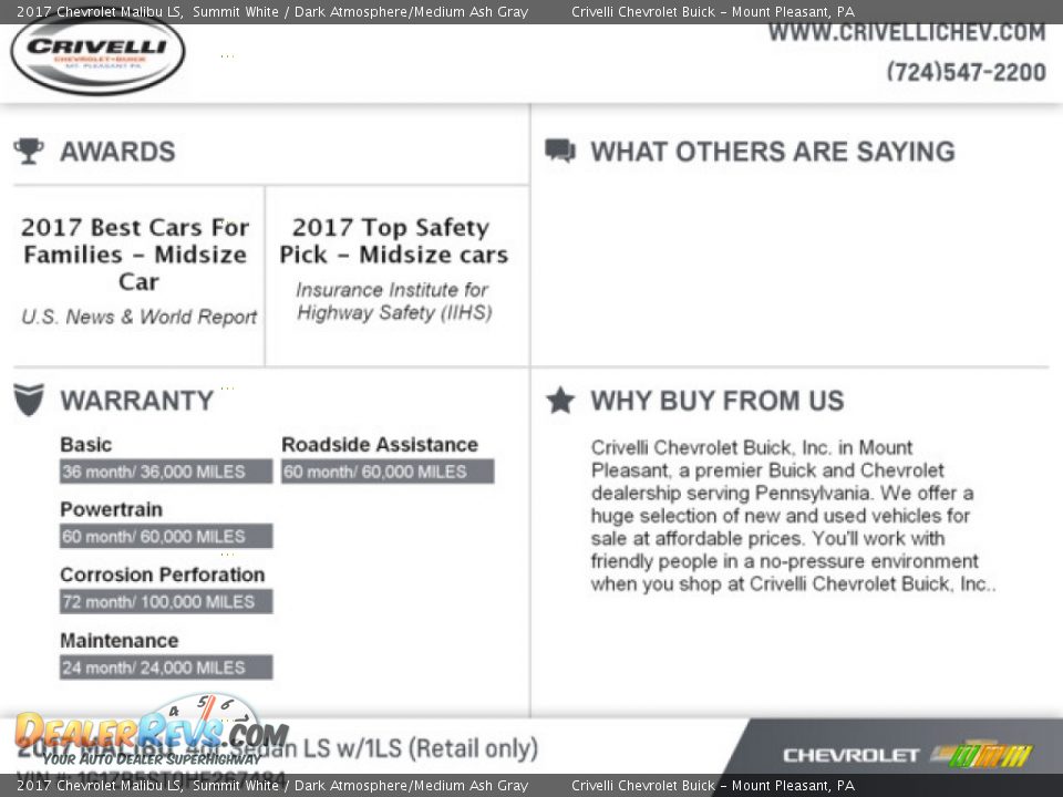 2017 Chevrolet Malibu LS Summit White / Dark Atmosphere/Medium Ash Gray Photo #11