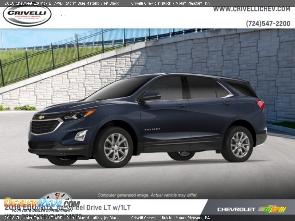 2018 Chevrolet Equinox LT AWD Storm Blue Metallic / Jet Black Photo #1