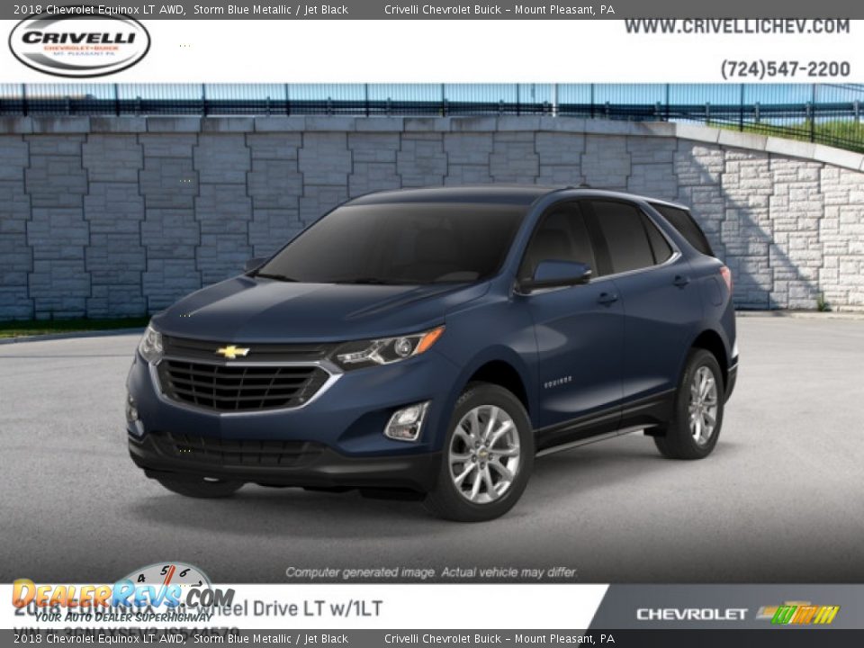 2018 Chevrolet Equinox LT AWD Storm Blue Metallic / Jet Black Photo #2