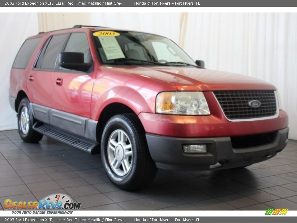 2003 Ford Expedition XLT Laser Red Tinted Metallic / Flint Grey Photo #2