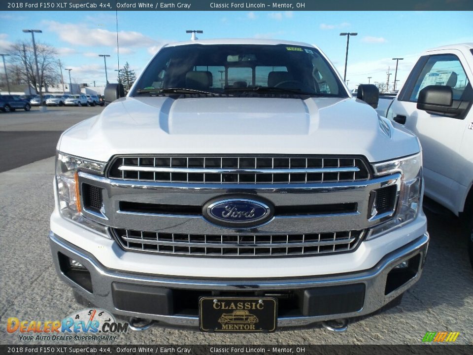 2018 Ford F150 XLT SuperCab 4x4 Oxford White / Earth Gray Photo #2
