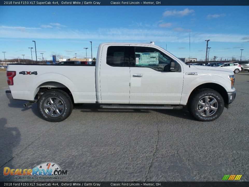 2018 Ford F150 XLT SuperCab 4x4 Oxford White / Earth Gray Photo #3