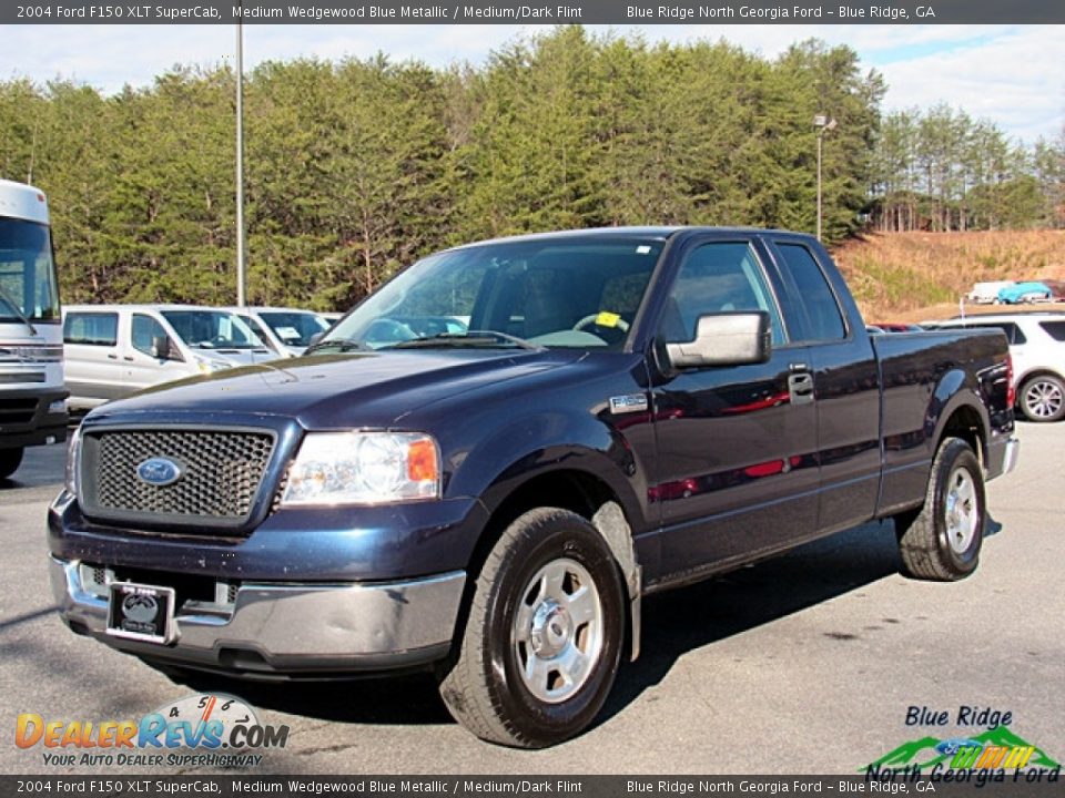 2004 Ford F150 XLT SuperCab Medium Wedgewood Blue Metallic / Medium/Dark Flint Photo #1