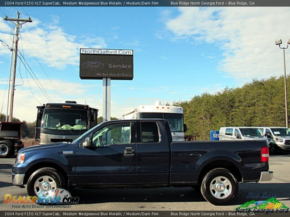 2004 Ford F150 XLT SuperCab Medium Wedgewood Blue Metallic / Medium/Dark Flint Photo #2