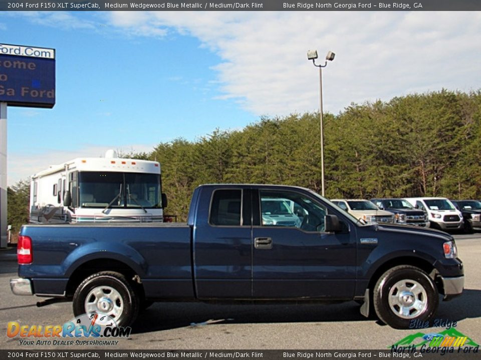 2004 Ford F150 XLT SuperCab Medium Wedgewood Blue Metallic / Medium/Dark Flint Photo #6