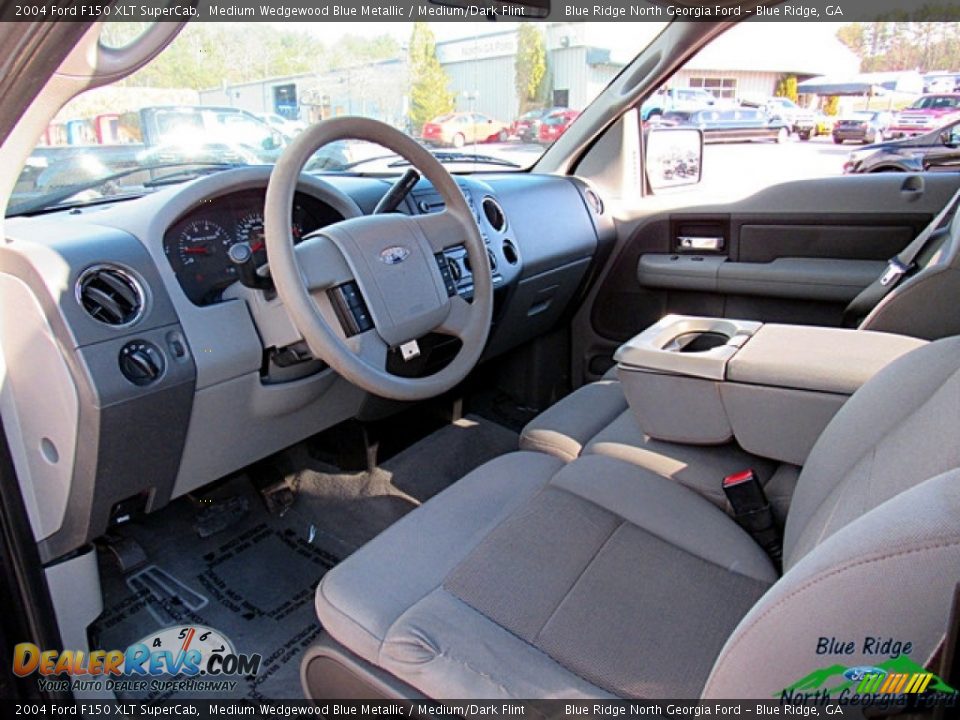 2004 Ford F150 XLT SuperCab Medium Wedgewood Blue Metallic / Medium/Dark Flint Photo #10