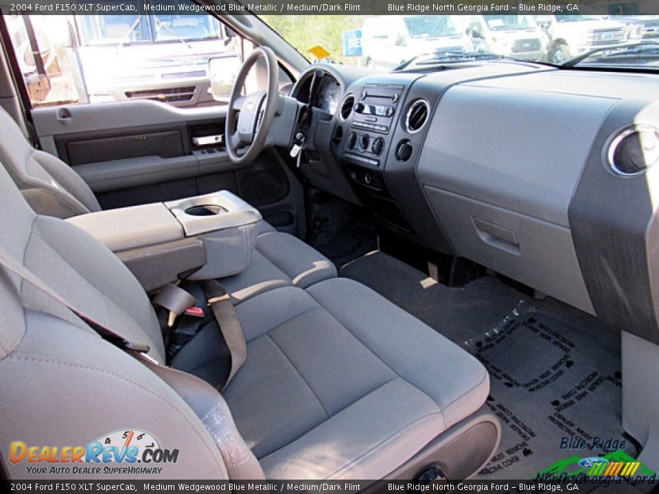 2004 Ford F150 XLT SuperCab Medium Wedgewood Blue Metallic / Medium/Dark Flint Photo #12