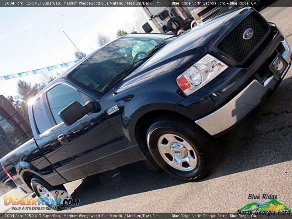 2004 Ford F150 XLT SuperCab Medium Wedgewood Blue Metallic / Medium/Dark Flint Photo #27