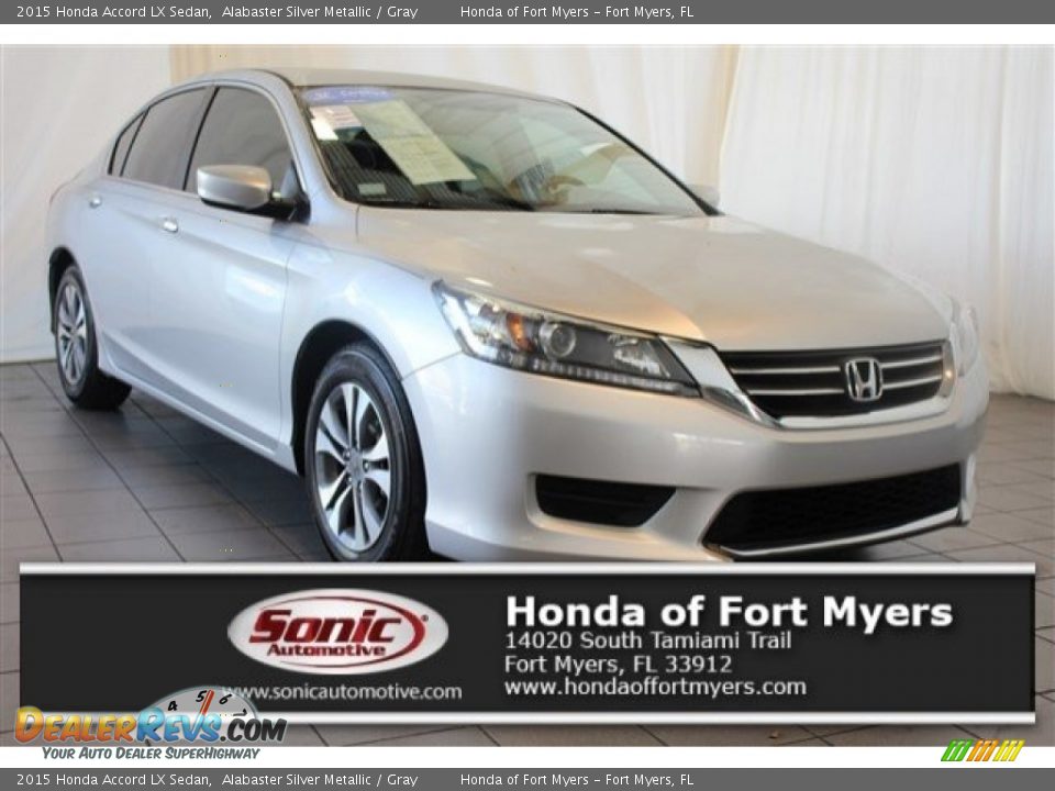 2015 Honda Accord LX Sedan Alabaster Silver Metallic / Gray Photo #1