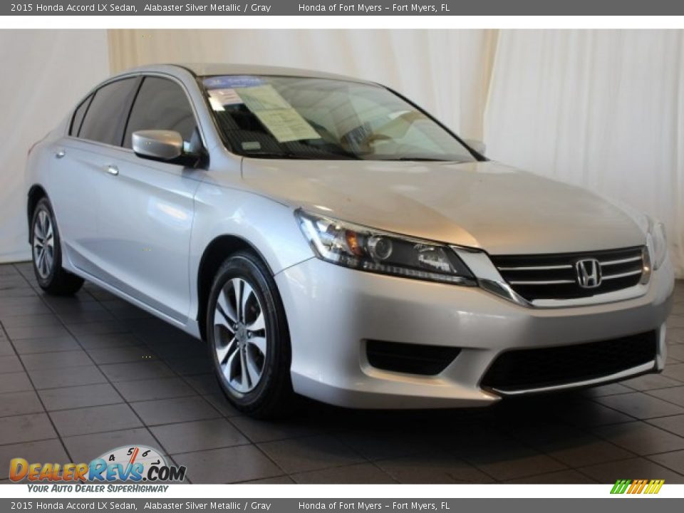 2015 Honda Accord LX Sedan Alabaster Silver Metallic / Gray Photo #2