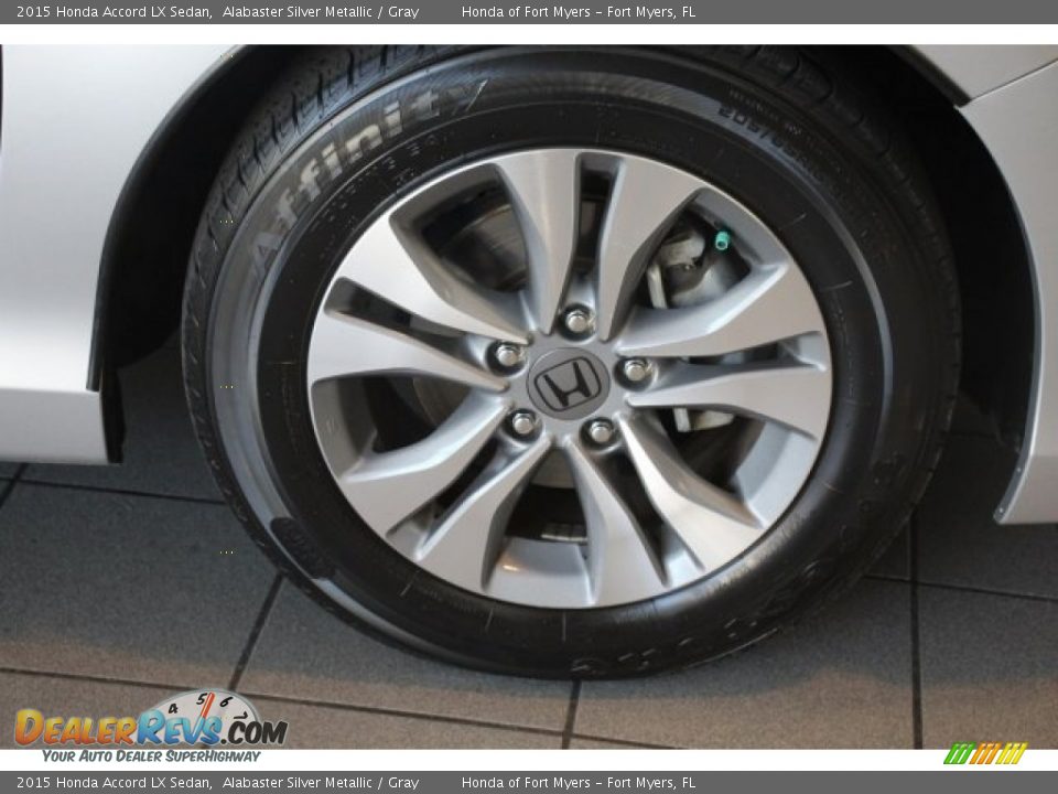 2015 Honda Accord LX Sedan Alabaster Silver Metallic / Gray Photo #8