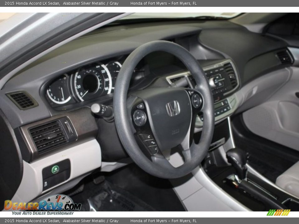 2015 Honda Accord LX Sedan Alabaster Silver Metallic / Gray Photo #12