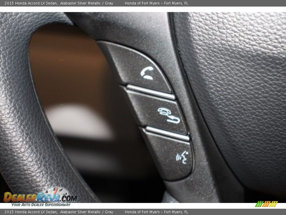 2015 Honda Accord LX Sedan Alabaster Silver Metallic / Gray Photo #15