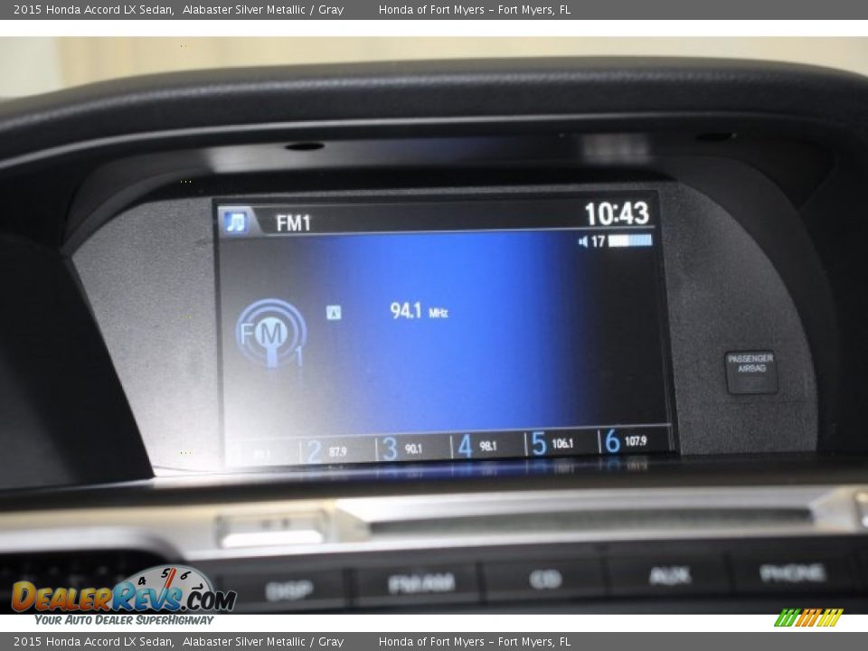 2015 Honda Accord LX Sedan Alabaster Silver Metallic / Gray Photo #18