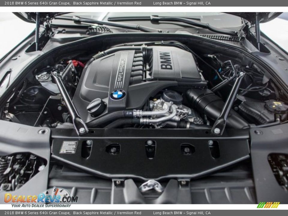 2018 BMW 6 Series 640i Gran Coupe Black Sapphire Metallic / Vermilion Red Photo #8