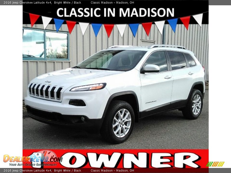 2016 Jeep Cherokee Latitude 4x4 Bright White / Black Photo #1