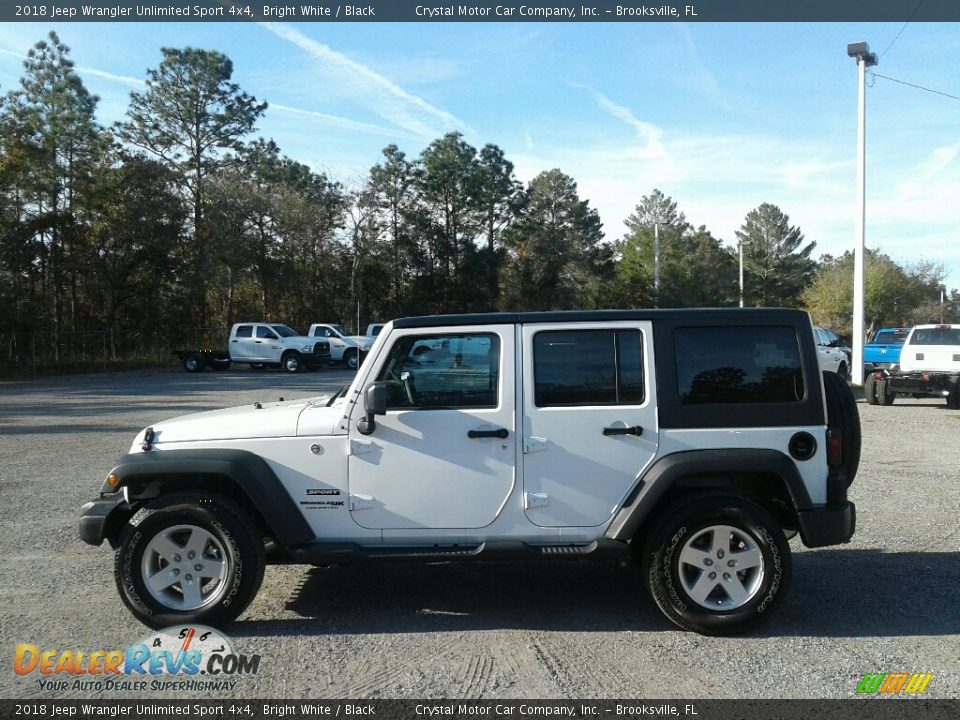 2018 Jeep Wrangler Unlimited Sport 4x4 Bright White / Black Photo #2