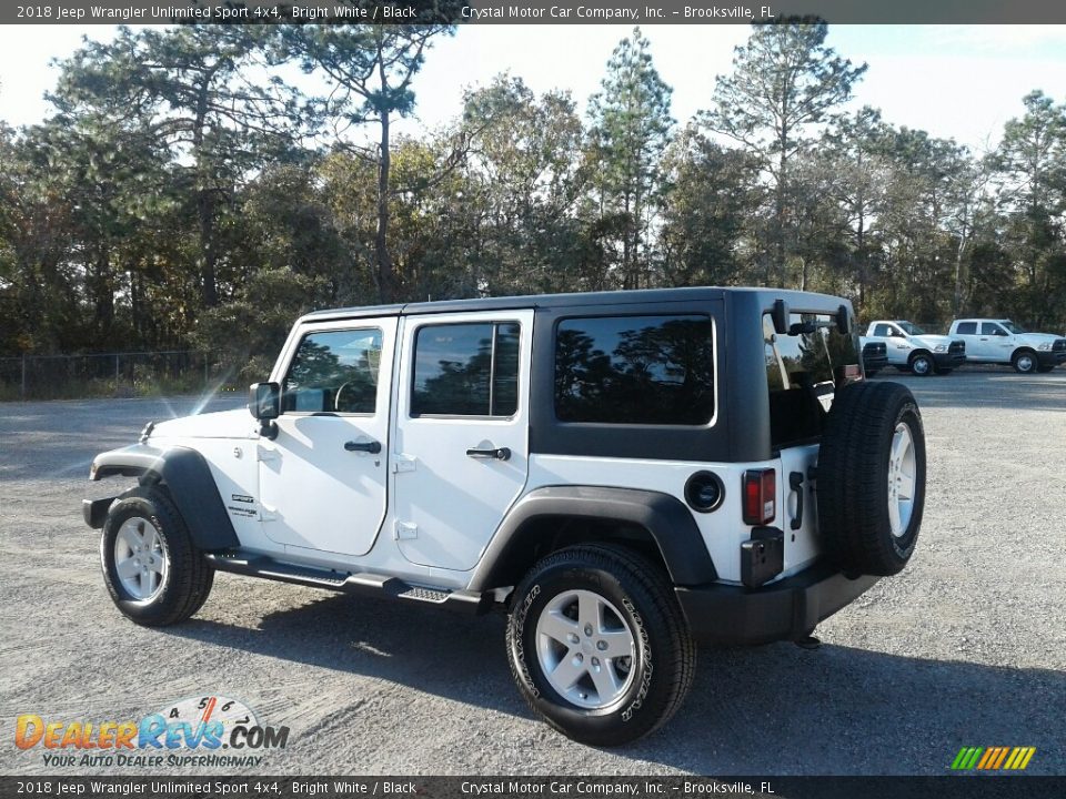 2018 Jeep Wrangler Unlimited Sport 4x4 Bright White / Black Photo #3
