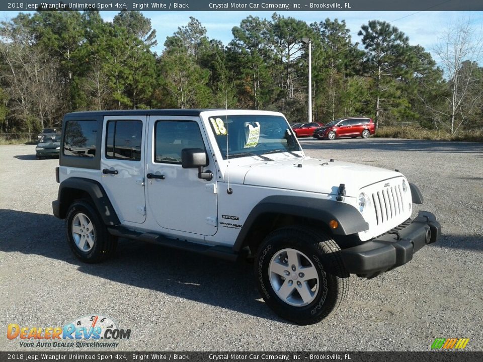 2018 Jeep Wrangler Unlimited Sport 4x4 Bright White / Black Photo #7