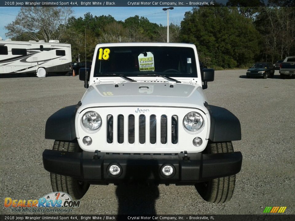 2018 Jeep Wrangler Unlimited Sport 4x4 Bright White / Black Photo #8
