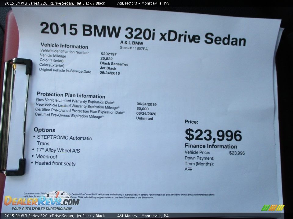 2015 BMW 3 Series 320i xDrive Sedan Jet Black / Black Photo #11