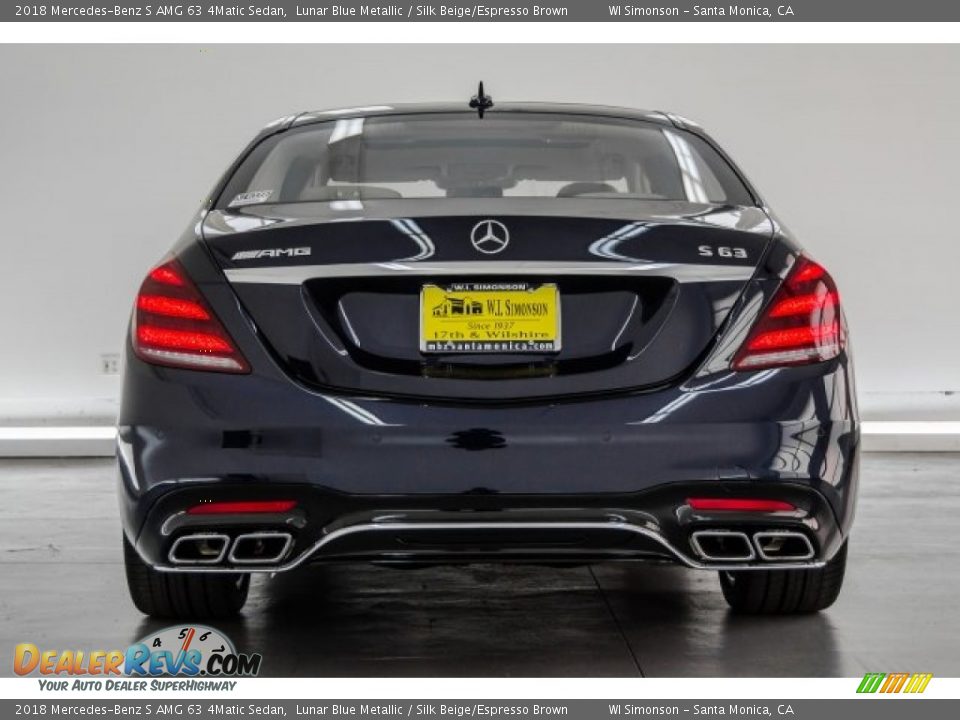 2018 Mercedes-Benz S AMG 63 4Matic Sedan Lunar Blue Metallic / Silk Beige/Espresso Brown Photo #3