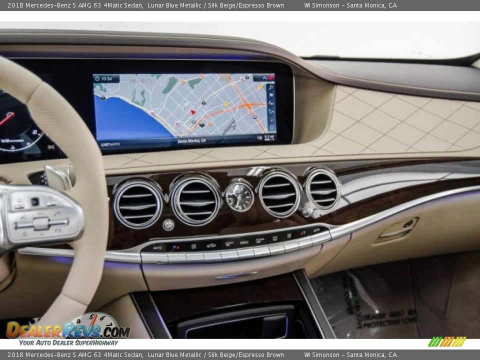 2018 Mercedes-Benz S AMG 63 4Matic Sedan Lunar Blue Metallic / Silk Beige/Espresso Brown Photo #5