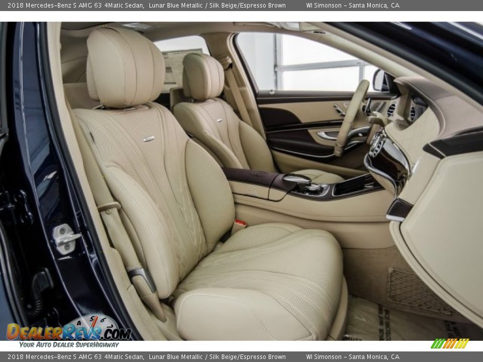 2018 Mercedes-Benz S AMG 63 4Matic Sedan Lunar Blue Metallic / Silk Beige/Espresso Brown Photo #6