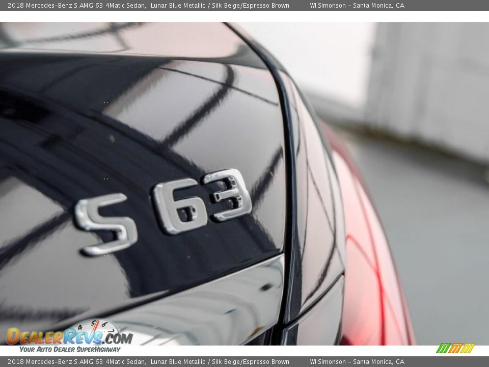 2018 Mercedes-Benz S AMG 63 4Matic Sedan Lunar Blue Metallic / Silk Beige/Espresso Brown Photo #7