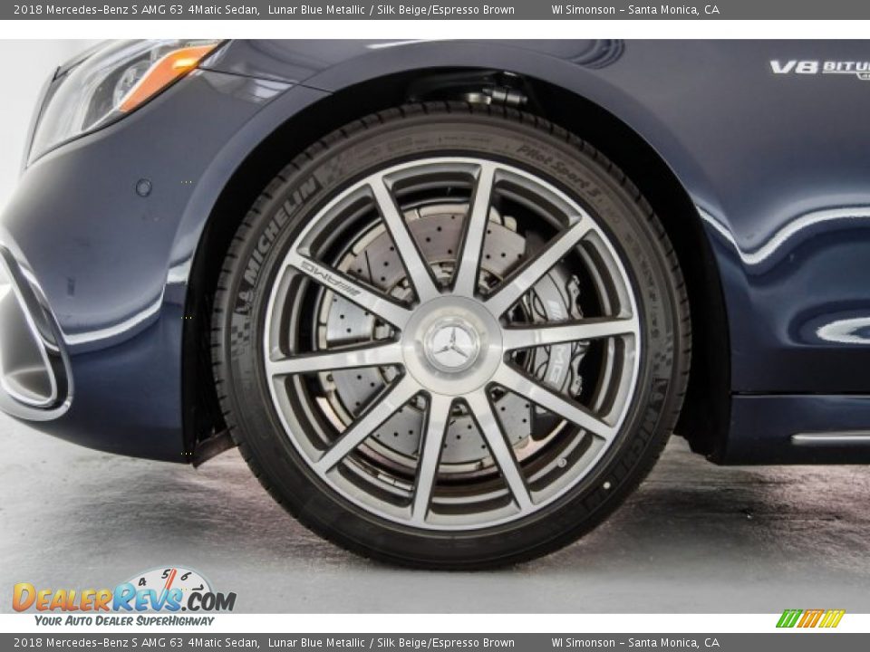 2018 Mercedes-Benz S AMG 63 4Matic Sedan Lunar Blue Metallic / Silk Beige/Espresso Brown Photo #8