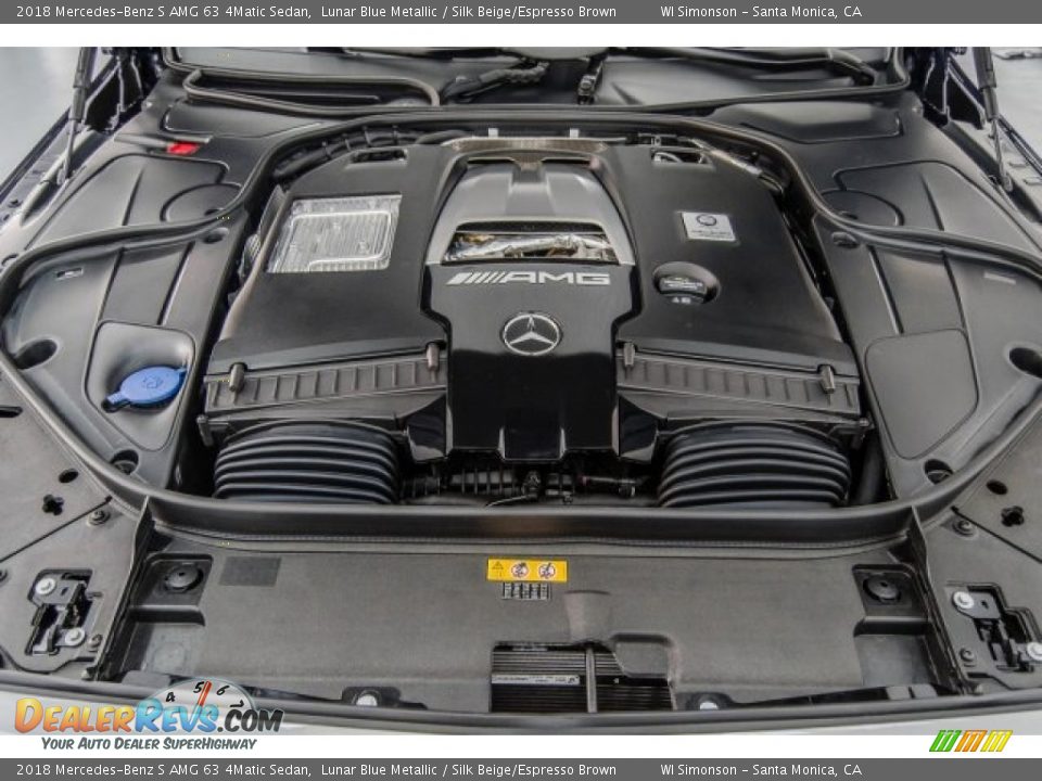 2018 Mercedes-Benz S AMG 63 4Matic Sedan Lunar Blue Metallic / Silk Beige/Espresso Brown Photo #9