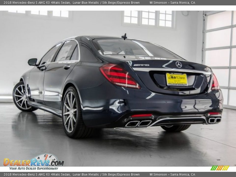 2018 Mercedes-Benz S AMG 63 4Matic Sedan Lunar Blue Metallic / Silk Beige/Espresso Brown Photo #10