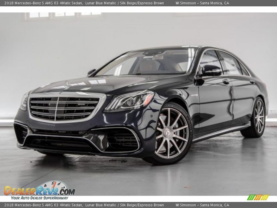 2018 Mercedes-Benz S AMG 63 4Matic Sedan Lunar Blue Metallic / Silk Beige/Espresso Brown Photo #14