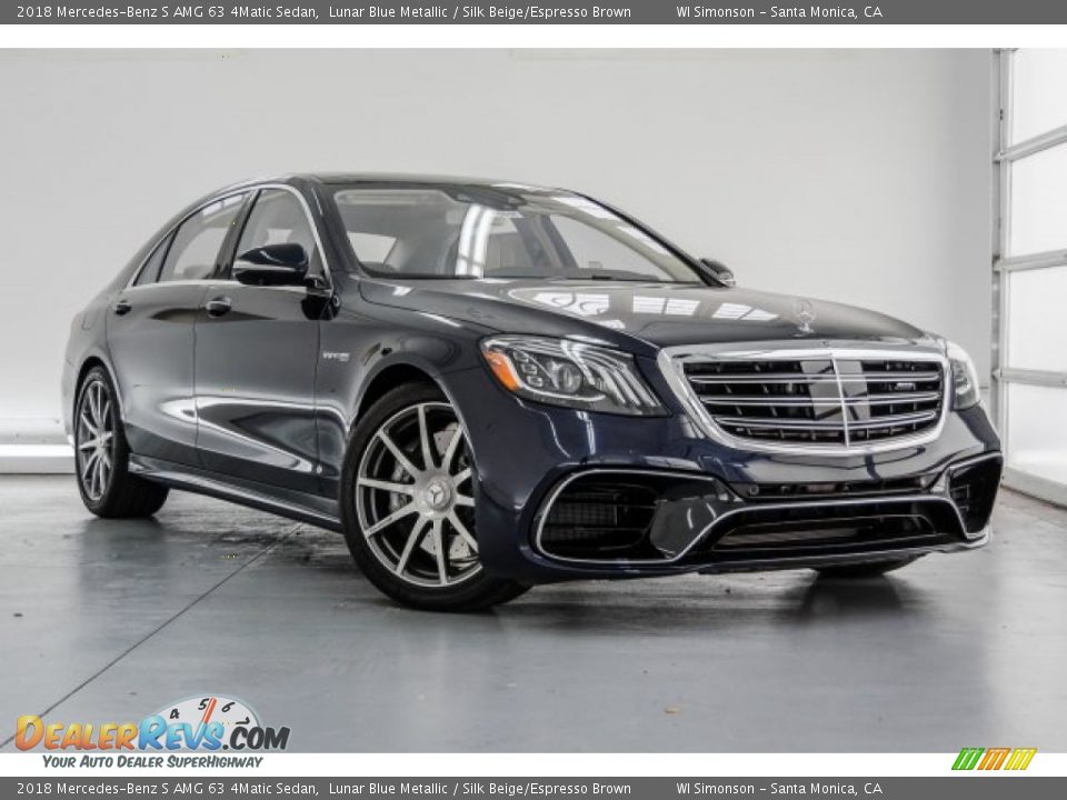 2018 Mercedes-Benz S AMG 63 4Matic Sedan Lunar Blue Metallic / Silk Beige/Espresso Brown Photo #15