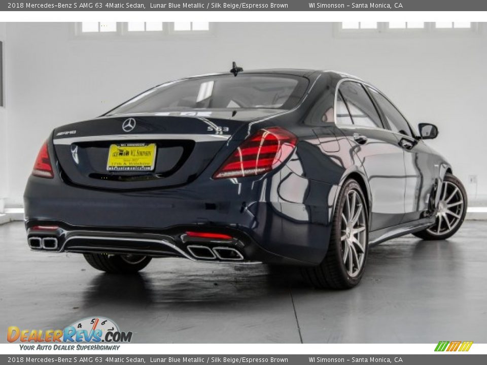 2018 Mercedes-Benz S AMG 63 4Matic Sedan Lunar Blue Metallic / Silk Beige/Espresso Brown Photo #17
