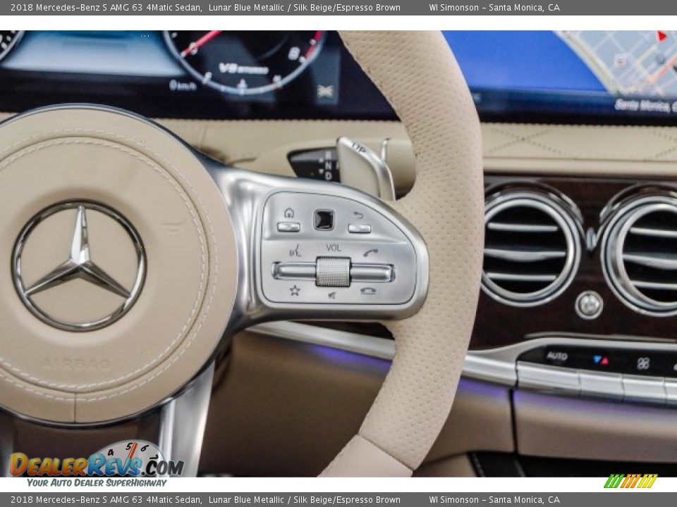 2018 Mercedes-Benz S AMG 63 4Matic Sedan Lunar Blue Metallic / Silk Beige/Espresso Brown Photo #18