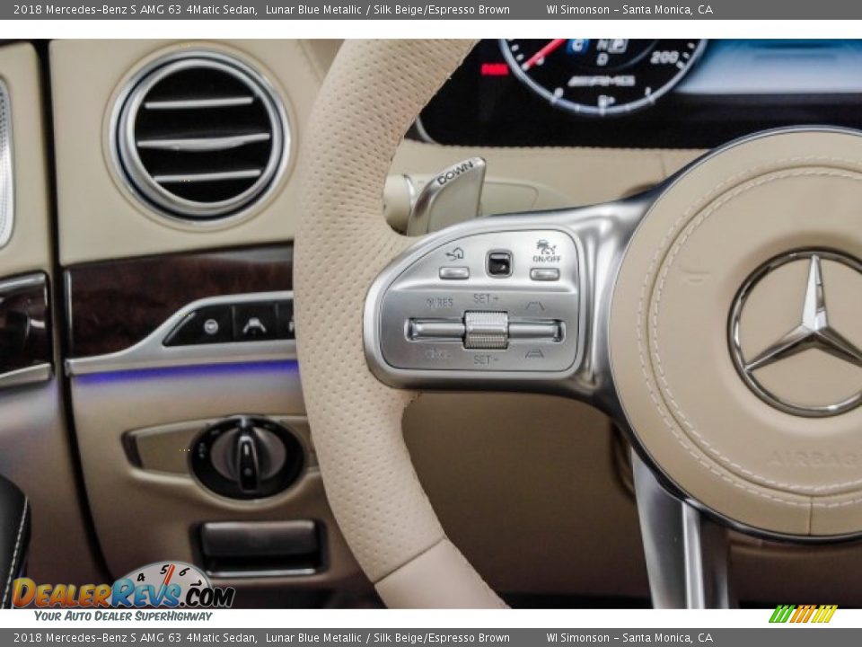 2018 Mercedes-Benz S AMG 63 4Matic Sedan Lunar Blue Metallic / Silk Beige/Espresso Brown Photo #19