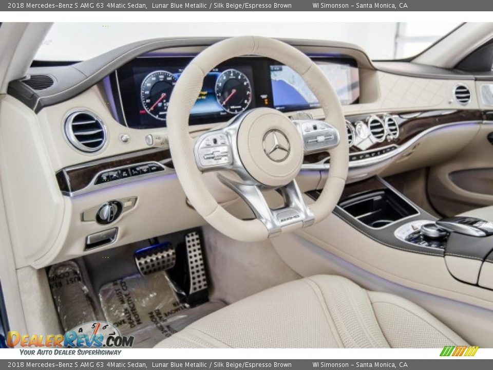 2018 Mercedes-Benz S AMG 63 4Matic Sedan Lunar Blue Metallic / Silk Beige/Espresso Brown Photo #22