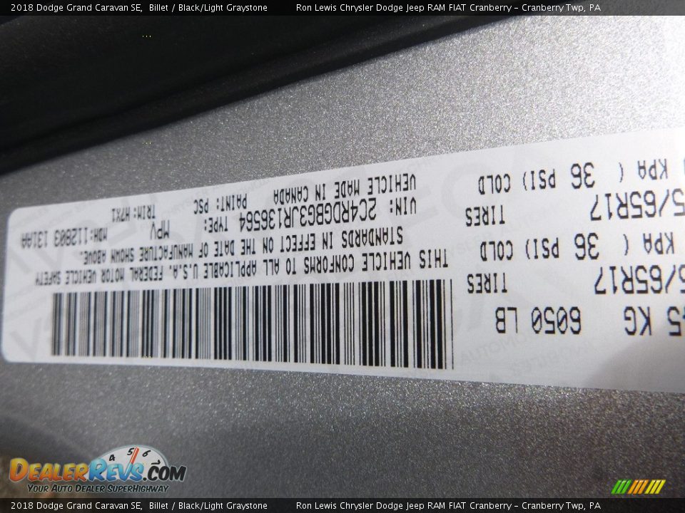 2018 Dodge Grand Caravan SE Billet / Black/Light Graystone Photo #15